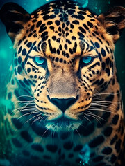 Obraz na płótnie Canvas Jungle Majesty: Chiapas Jaguar in Lush Mexican Rainforest - A Unique Digital Art Piece Generative AI