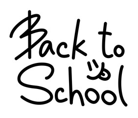 Cute cartoon doodle lettering Back to school with a smile