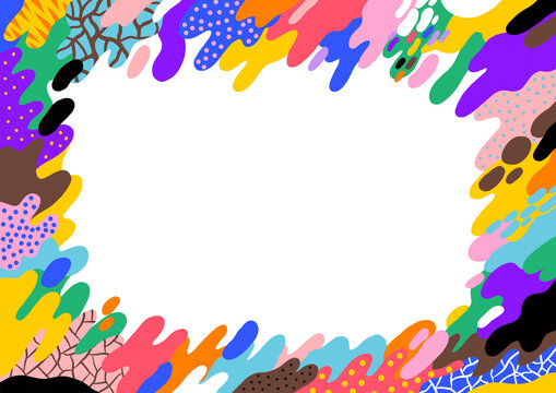 PRIDE Abstract Border, Rainbow Edging, PNG