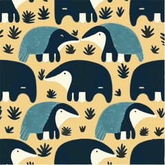 cute simple anteater pattern, cartoon, minimal, decorate blankets, carpets, for kids, theme print design
