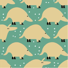 cute simple aardvark pattern, cartoon, minimal, decorate blankets, carpets, for kids, theme print design
