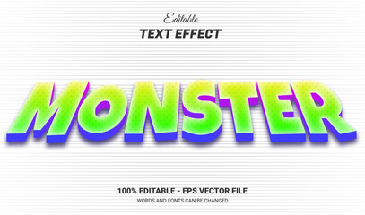cute colorful monster editable text effect