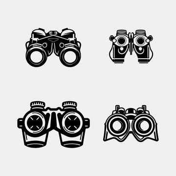 set of binoculars vector isolated on white background