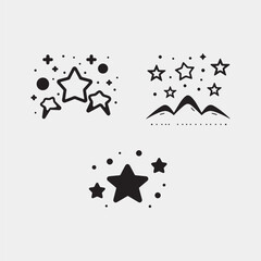 set of Sparkle star icons. Shine icons. Stars sparkles vector