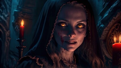 scary halloween vampire