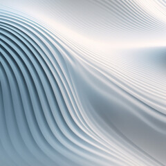 Abstract wave background with a white, minimalistic texture in 3D