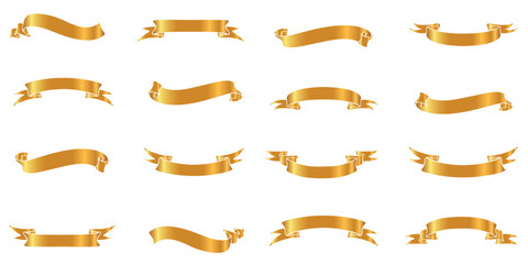 Gold Ribbon set vector eps 10 - obrazy, fototapety, plakaty