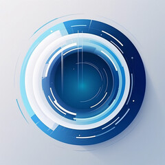 Blue and white minimal round lines abstract tech background