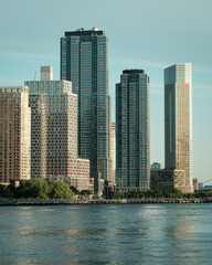 Fototapeta na wymiar View of Long Island City from Roosevelt Island, New York City