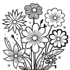 This is a Flower Clipart vector, Flower Clipart Illustration, Flower vector silhouette.