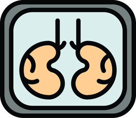 Surgery bioprinting icon. Outline Surgery bioprinting vector icon for web design isolated on white background color flat