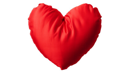 A red heart shaped pillow on a transparent background, Generative AI