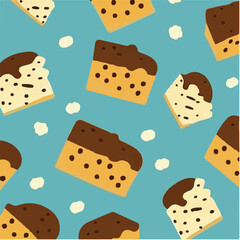 cute simple pound cake pattern, cartoon, minimal, decorate blankets, carpets, for kids, theme print design
