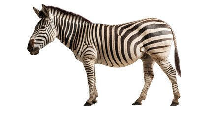 Fototapeta na wymiar A zebra on a transparent background, Generative AI