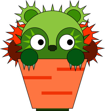 monster cartoon bear cactus