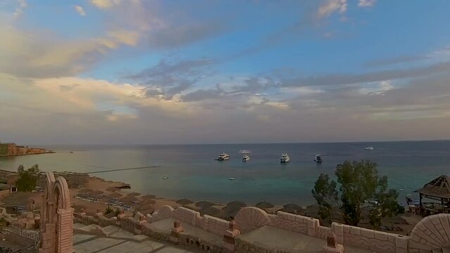 4k timelapse overlooking the ocean at sunset from Hadaba, Sharm el Sheikh, Egypt