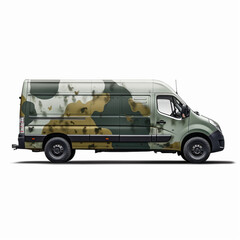 Obraz premium military van isolated on white background 