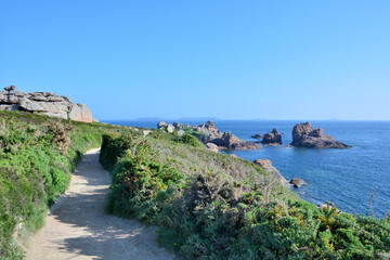 Obraz premium Paysage de la côte de granit rose en Bretagne - France