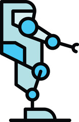 Game robot icon outline vector. Exoskeleton suit. Artificial man color flat