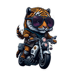 tiger on a motorcycle