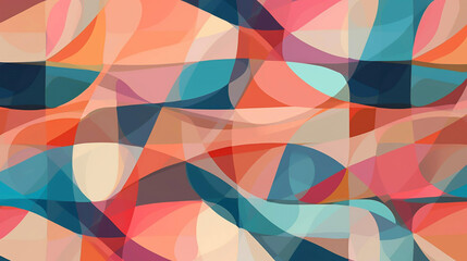Generative A.I. illustration image of a modern abstract pattern with complementary colors and pastel hues