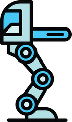 Medical exoskeleton icon outline vector. Robot suit. Human artificial color flat