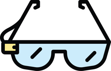 Virtual reality glasses icon. Outline Virtual reality glasses vector icon for web design isolated on white background color flat