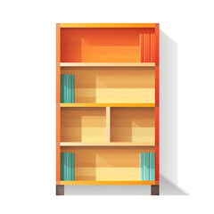 shelves with few books