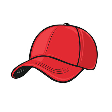 red cap vector art illustration cartoon design