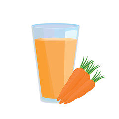 carrot juice vector art illustration fruit juice cartoon design - obrazy, fototapety, plakaty