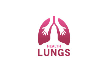 Lung health logo design, modern respiratory health care vector symbol
