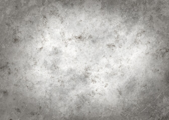 Abstract grey paper parchment vignette background with faint and torn parts. Marble stucco stains and ink spatter and historic shabby design, retro old paper speckled blank parchment	