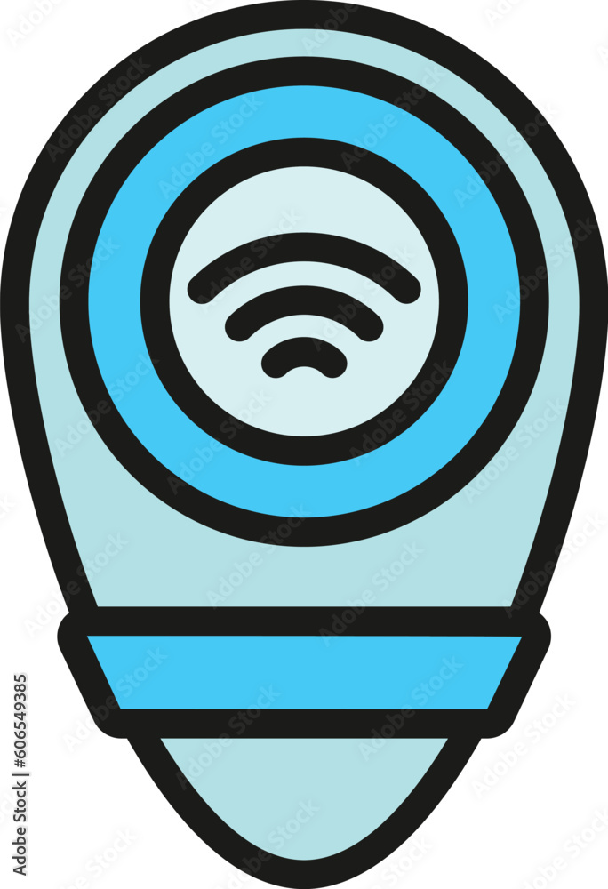 Poster wireless tracker icon. outline wireless tracker vector icon for web design isolated on white backgro