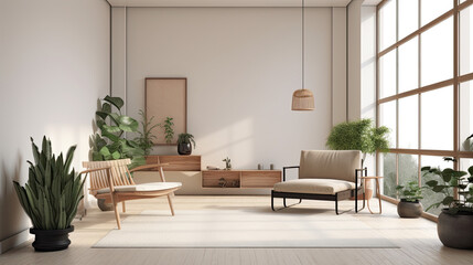 Lignes &eacute;pur&eacute;es et &eacute;nergies apaisantes : un design d'int&eacute;rieur Feng Shui contemporain, Generative AI