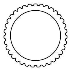 Bicycle tire bike tyre motorcycle parts wheel rubber compound contour outline line icon black color vector illustration image thin flat style