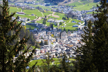 historic town poschiavo in switzerland from above