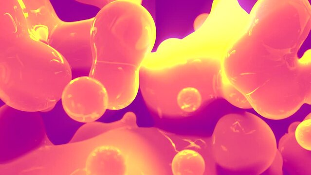 rose and orange gradient slime mild drops - loop video