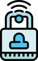 Smart lock icon. Outline Smart lock vector icon for web design isolated on white background color flat