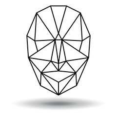 Diamond Face Icon. Vecor on white background