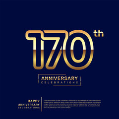 170 year anniversary logo design, anniversary celebration logo with double line concept, logo vector template illustration
