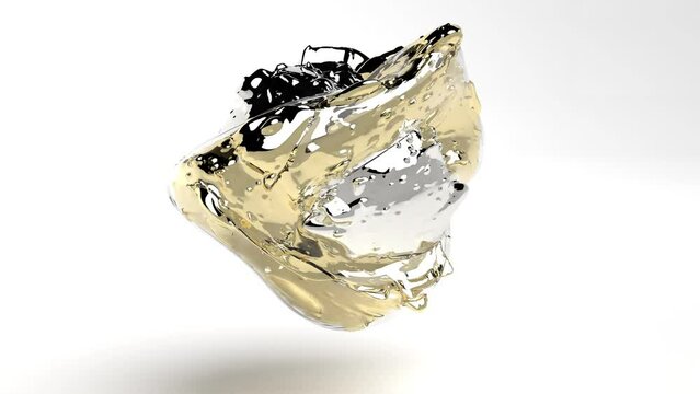 Organic animation nuggets gold silver glass