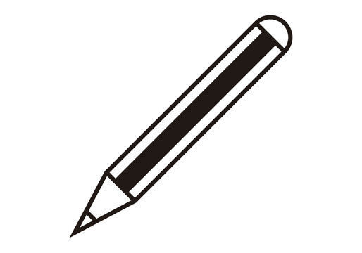 Icono negro de lápiz en fondo blanco.