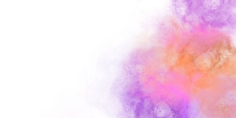 Obraz premium Purple, abstract spay illustration with empty space for text, design. Bright watercolor frame for postcard, website, invitation design.