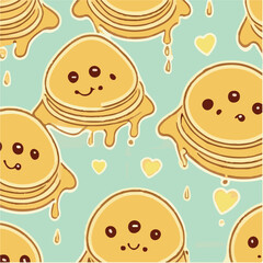 cute simple pancakes pattern, cartoon, minimal, decorate blankets, carpets, for kids, theme print design
