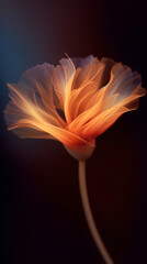 Beautiful close-up of an orange glowing flower, made with generative AI