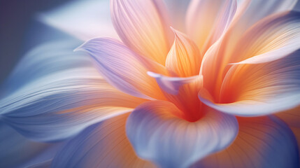 Beautiful close-up of an orange and white flower, made with generative AI