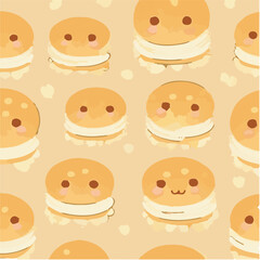 cute simple pancakes pattern, cartoon, minimal, decorate blankets, carpets, for kids, theme print design
