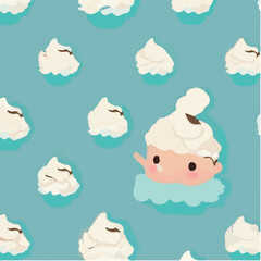 cute simple meringue pattern, cartoon, minimal, decorate blankets, carpets, for kids, theme print design
