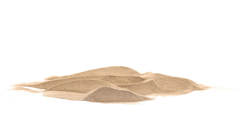 Desert sand pile, dune isolated on white, with clipping path, side view - Powered by Adobe