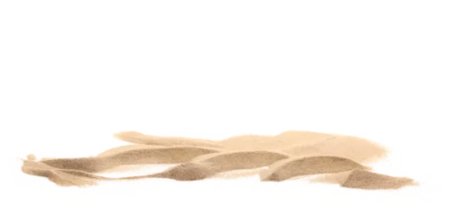 Foto op Plexiglas Desert sand pile, dune isolated on white, with clipping path, side view © dule964